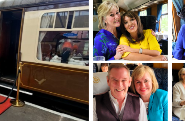 Culture Calendar Women’s Social Group enjoying a vintage steam train journey with scenic countryside views, fine dining, and the perfect opportunity to invite a friend or plus one for a luxurious day out.
