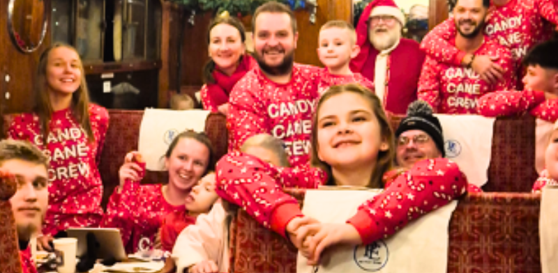 Steam train ride to the North Pole with Santa, live performances, and Christmas entertainment for women’s social group in Merseyside and West Lancashire.