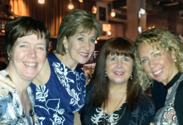 Smiling women enjoying a Culture Calendar theatre trip — part of a women’s social group in Merseyside and West Lancashire that began as a simple post and grew into a cultural community for women over 40