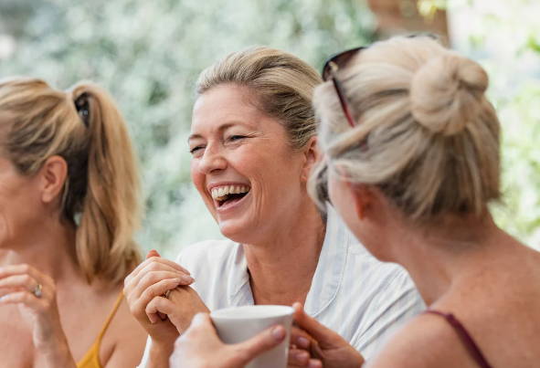Women’s social group enjoying lunch with new friends in Merseyside and West Lancashire.