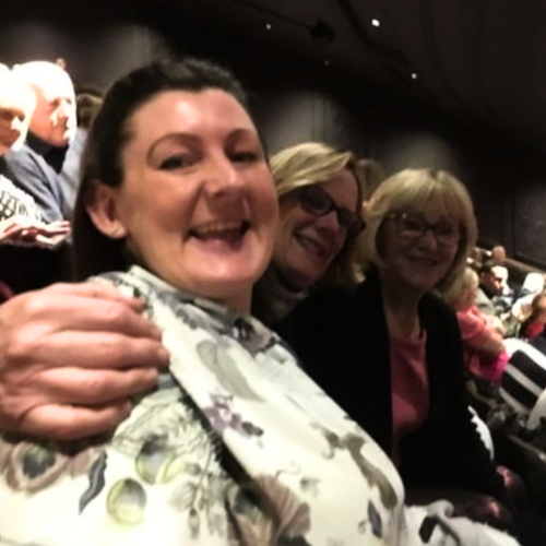 The excitement builds waiting for curtains up!